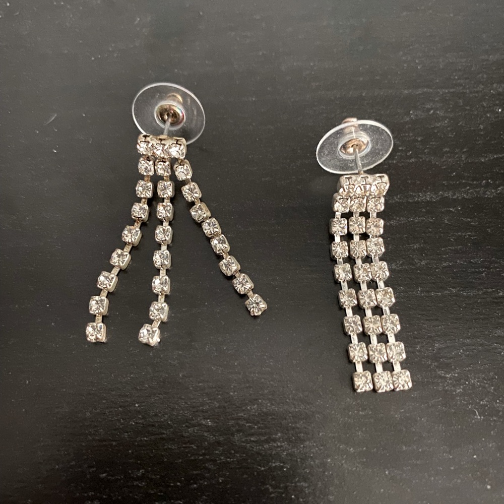 2 for $15 Woman Prom / Wedding / Bridal Faux Crystal Rhinestone Earrings